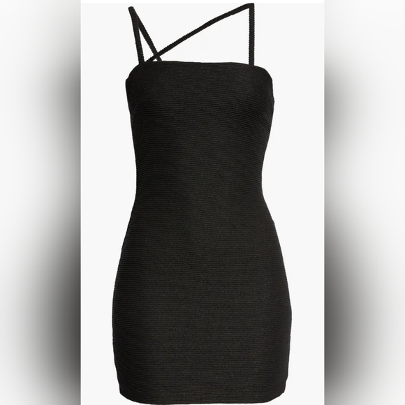 Rumer Penelope Ribbed Bodycon Sleeveless Mini Dress in Black - Picture 6 of 14